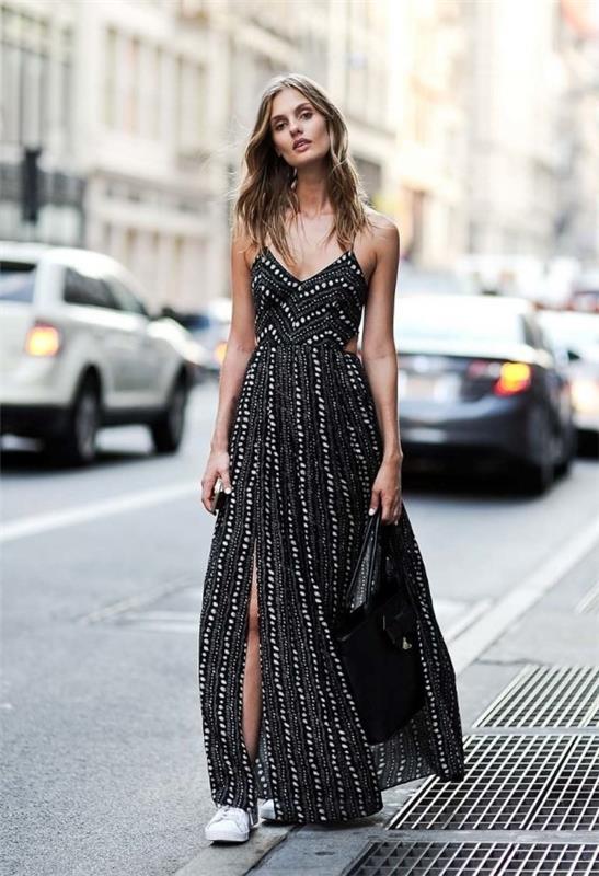 Σπαγγέτι με λουράκι - έτσι φοράτε αυτό το μοντέρνο καλοκαιρινό φόρεμα πραγματικά maxi μαύρο φόρεμα