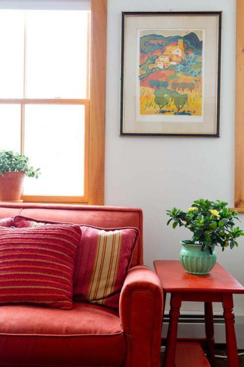 Οικονομική διακόσμηση στο σπίτι εικόνες τοίχου φυτά καναπέ