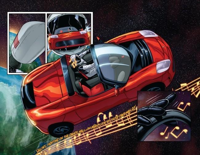 Ο Starman στο Tesla Roadster κάνει τον γύρο του ήλιου για πρώτη φορά στις περιπέτειες του starman