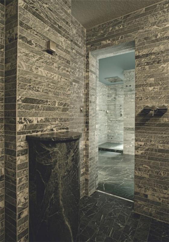 Πέτρα στο μπάνιο μοντέρνοι πέτρινοι τοίχοι ματαιοδοξούν τα πάντα από φυσική πέτρα