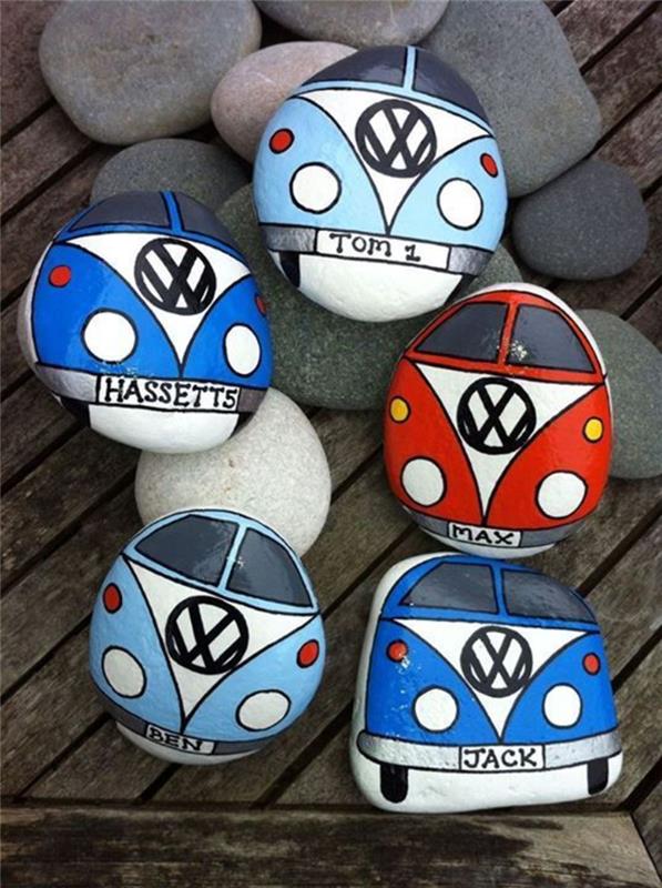 Ζωγραφική πέτρες Volkswagen bus Crafting with stone