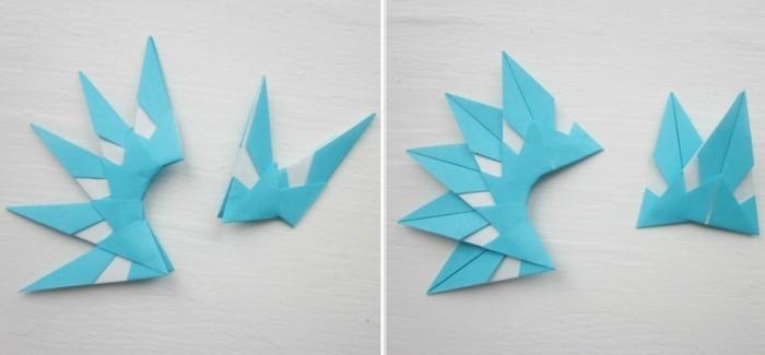 Φτιάξτε αστέρια για τα Χριστούγεννα με οδηγίες origami Χριστουγεννιάτικη διακόσμηση βήμα 5