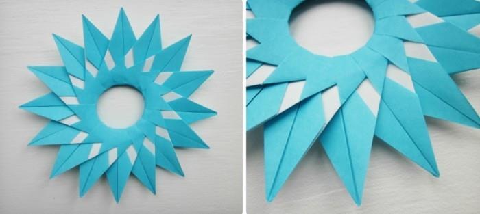 Φτιάξτε αστέρια για τα Χριστούγεννα με οδηγίες origami Χριστουγεννιάτικη διακόσμηση βήμα 9