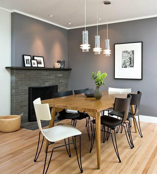 Καρέκλες χρώματα τραπεζαρία ξύλινο μοντέρνο γκρι τοίχο