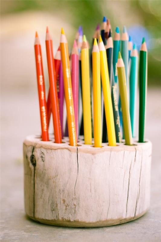 Βάση για στυλό Tinker - ιδέες και οδηγίες για φοιτητές και ιδέες τηλεργάτες ξύλινες τεχνίτες χρωματιστά μολύβια