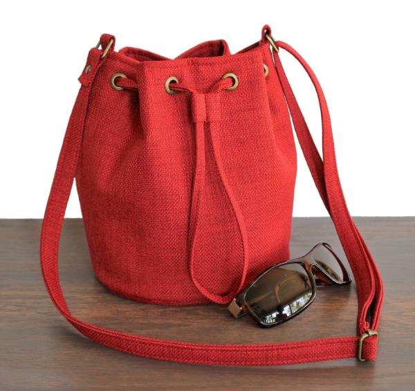 Πανί τσάντα - κόκκινο χρώμα - γυναικείες τσάντες