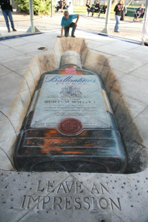 Street art με τρισδιάστατο εφέ από τον Julian Beever εκπληκτικό αλκοόλ
