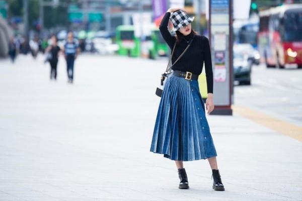 Street fashion μπλε και μαύρο - υπέροχη ιδέα