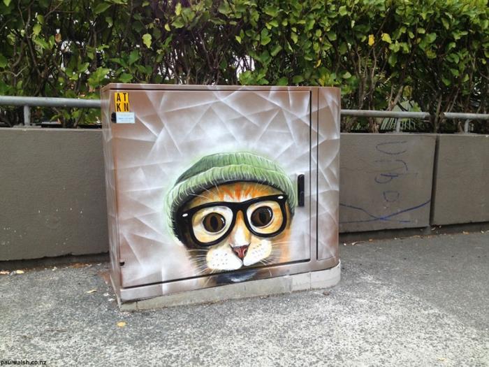 Καλλιτέχνης street art Smart cat