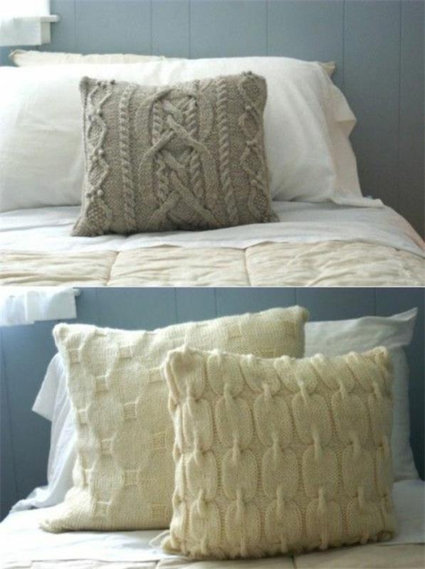 Πλεκτό κρεβάτι κρεβατοκάμαρα διακοσμητικό πλεκτό μαξιλάρι ρίψης