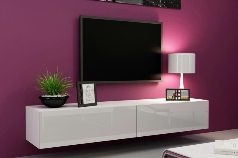 Έπιπλα τοίχου τηλεόρασης έπιπλα ξύλινα έπιπλα Μονάδα τοίχου τηλεόρασης χρώμα ροζ