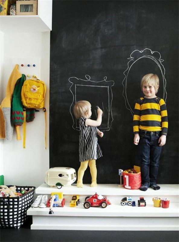 Πίνακας βαφής παιδικό δωμάτιο δημιουργική διακόσμηση τοίχου Παιδικά παιχνίδια ζωγραφίζουν με κιμωλία