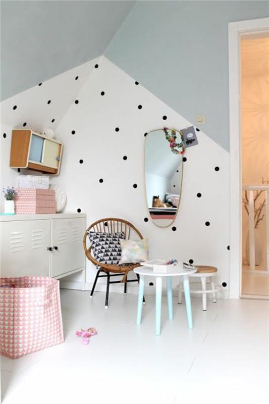 Ταπετσαρία παιδικό δωμάτιο μοτίβο ταπετσαρία δημιουργική σχεδίαση τοίχου διακεκομμένη μοτίβο