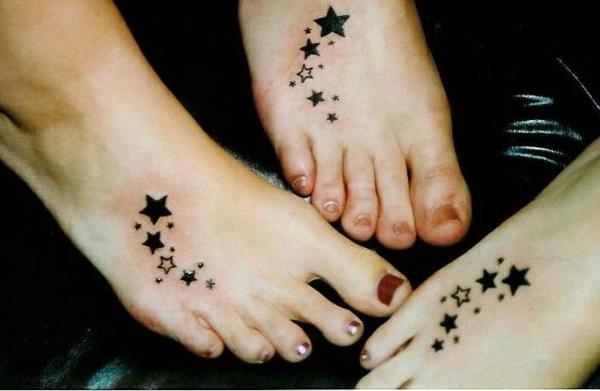 Τατουάζ καλύτεροι φίλοι αστέρια πρότυπο εικόνων που σημαίνουν πόδια