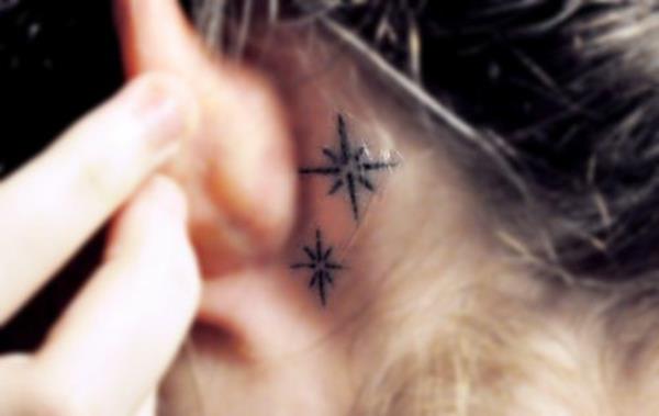 Τατουάζ αστέρια πρότυπο εικόνων που σημαίνει αυτί