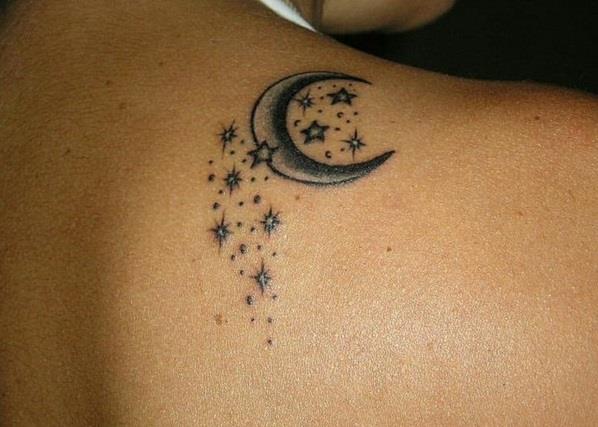 Πρότυπο εικόνων τατουάζ αστέρια που σημαίνει πίσω
