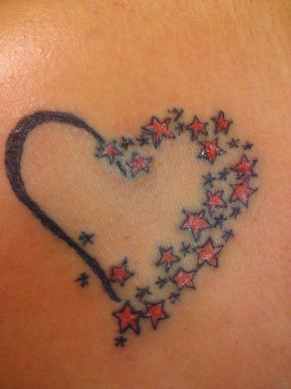 Τατουάζ σχήμα τρυφερή κυρίες αστέρι καρδιά
