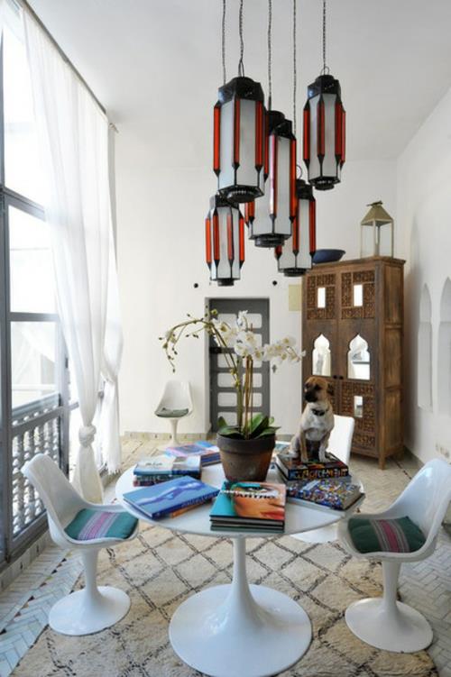 Χαλιά από το Μαρόκο στο σπίτι φυτώριο κρεβατοκάμαρα κρεμαστά φωτιστικά