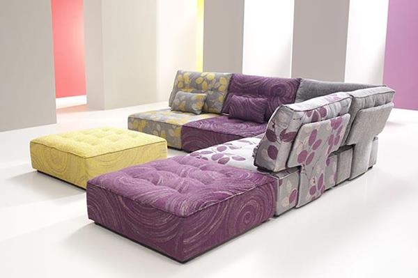 Ιδέες για βαθιά καθίσματα έπιπλα σαλόνι Fama μοβ κίτρινο