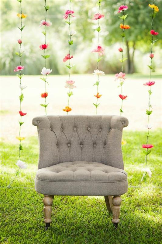 Διακόσμηση τραπεζιού διακόσμηση πάρτι κήπου μόνοι σας φτιάξτε DIY ιδέες διακόσμησης πολυθρόνα