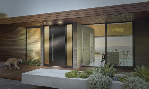 Υπέροχες ιδέες για την είσοδο της διακόσμησης από ξύλο αλουμινίου Pirnar στην μπροστινή πόρτα