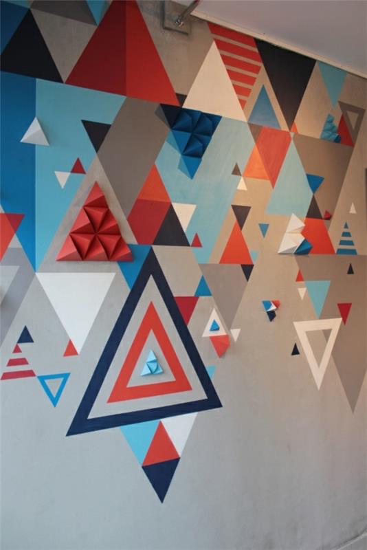 Υπέροχες ιδέες ζωγραφικής τοίχων με γεωμετρικά σχήματα