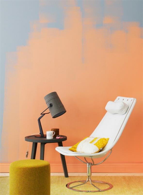 Υπέροχος σχεδιασμός τοίχου με έγχρωμες ιδέες για χρώματα τοίχου υπέροχα πορτοκαλί
