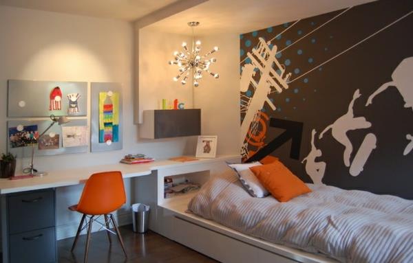 Σχεδιασμός τοίχου χρώματα τοίχων ιδέες νεανικό δωμάτιο
