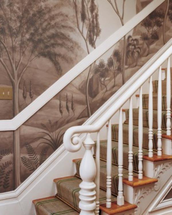 Υπέροχος σχεδιασμός τοίχου με έγχρωμες ιδέες βαφής τοίχου σκάλες
