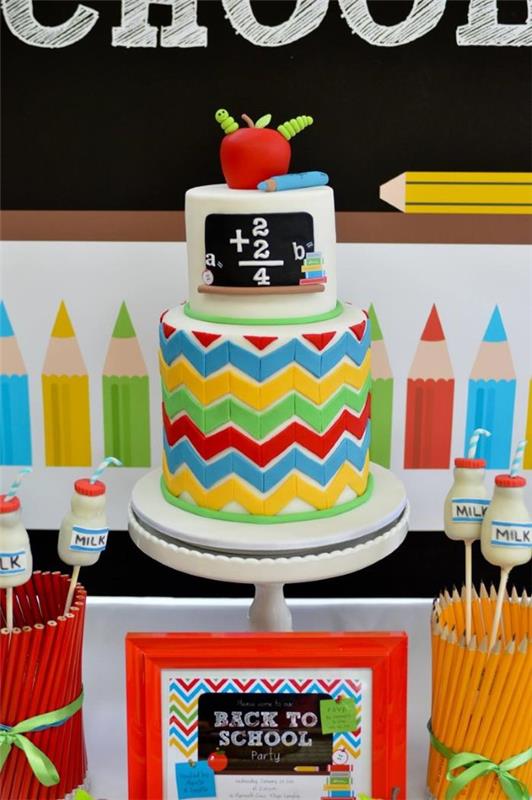 Τούρτα για εγγραφή στο σχολείο - συνταγές και ιδέες διακόσμησης για ένα αξέχαστο πάρτι με πολύχρωμες ιδέες για κέικ μπουφέ