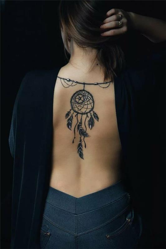 Dream catcher tattoo back design