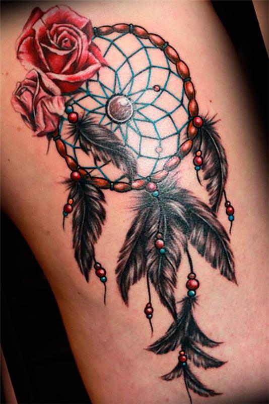 Dream catcher tattoo πολύχρωμο σχέδιο - νέες ιδέες