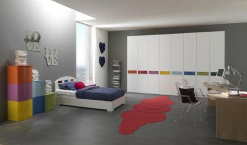 ιδέες εσωτερικού σχεδιασμού με έντονα χρώματα για αστικά δωμάτια νεότητας