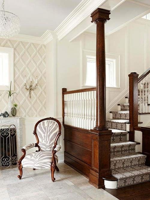 Σκαλοπάτια και χαλιά για ξύλινες σκάλες πολυμερής γεωμετρικές γραμμές