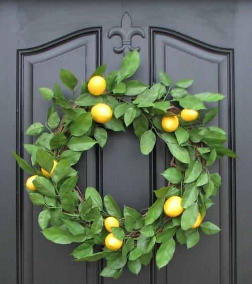 Στεφάνια πόρτας λεμόνια