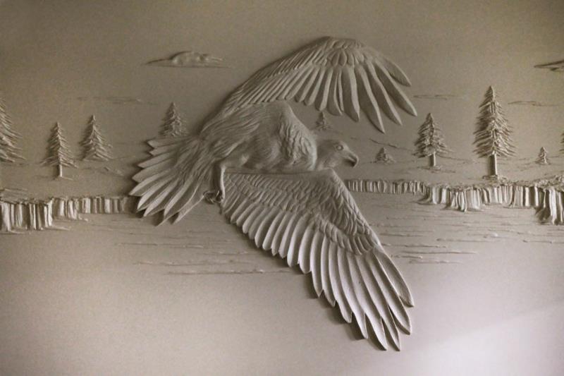 Δημιουργός γυψοσανίδας Bernie Mitchell 3D ιδέες διακόσμησης τοίχου αετός γυψοσανίδας