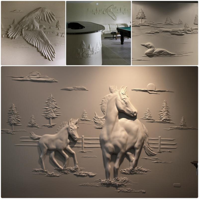 Δημιουργός γυψοσανίδας Bernie Mitchell 3D ιδέες διακόσμησης τοίχου γυψοσανίδας