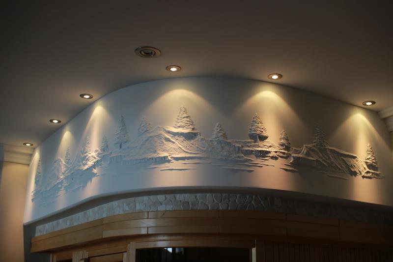 Drywaller Bernie Mitchell 3D ιδέες διακόσμησης τοίχων δημιουργική σχεδίαση τοίχου με φως