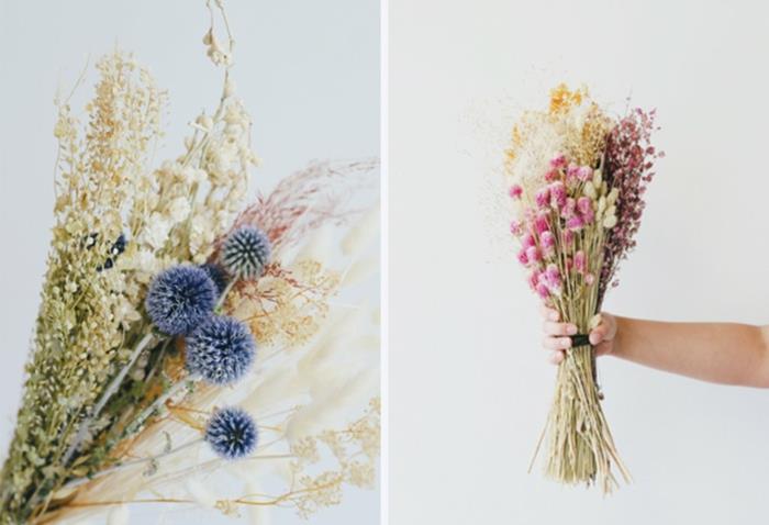 Αποξηραμένα λουλούδια διακόσμηση μπουκέτο αποξηραμένα λουλούδια ιδέες διακόσμησης φθινοπωρινές ιδέες μπερδεμάτων με λουλούδια