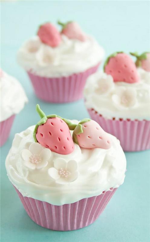 Συνταγές cupcakes για τάρτα φράουλας