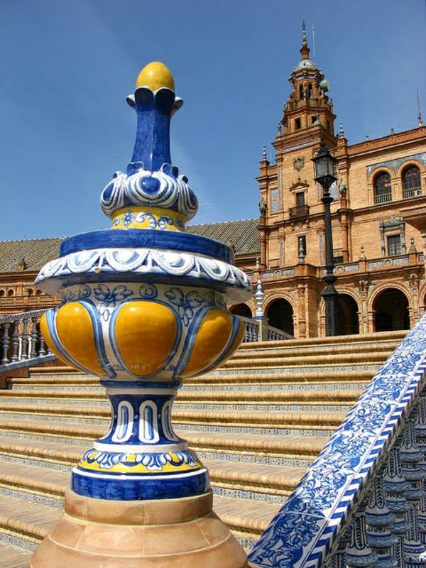 Διακοπές Νότια Ισπανία Plaza De España Seville σκάλες