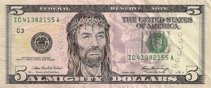 Αμερικάνικα τραπεζογραμμάτια δολάρια γραμμάτια που αντιμετωπίζει ο Ιησούς