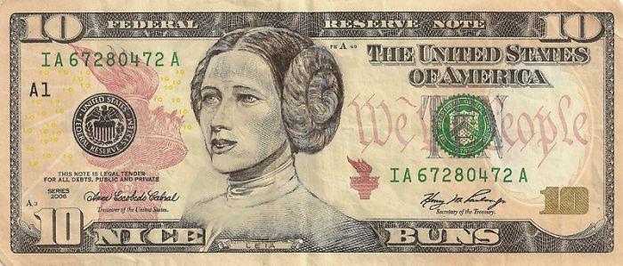 Τα τραπεζογραμμάτια ΗΠΑ δίνουν το πρόσωπο του πρίγκιπα Leia