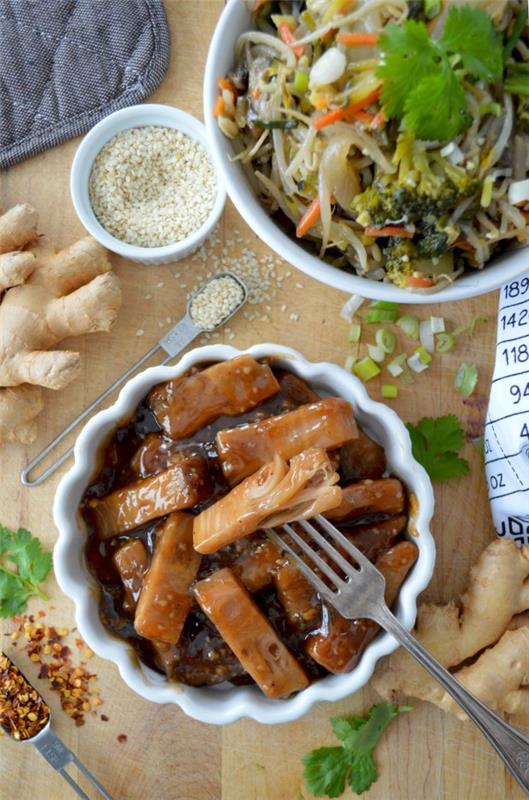 Vegan συνταγές jackfruit και ενδιαφέροντα γεγονότα για το εξωτικό υποκατάστατο τζάκφρουτ σάλτσας σόγιας