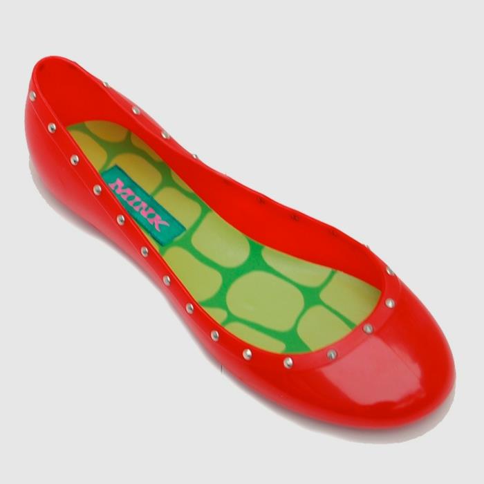 Vegan παπούτσια Rebecca Mink σχεδιαστικά παπούτσια μπαλαρίνες κόκκινα