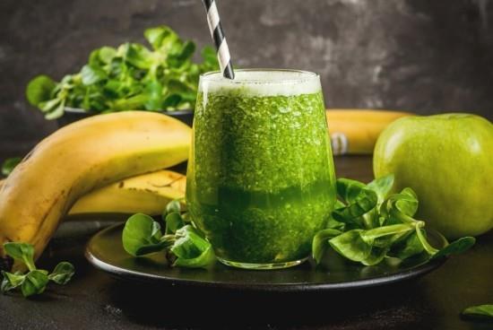 Vegetarian Miracle Drink Σπιτικά Φρούτα Λαχανικά Green Smoothie Μήλο Μπανάνα Μπανάνα Σπανάκι