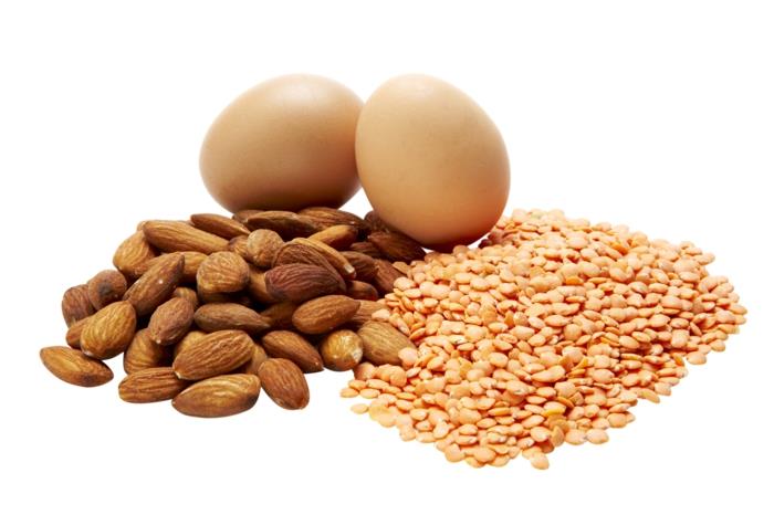 Βιταμίνες για τα μαλλιά υγιεινή τροφή πρωτεΐνες αυγών