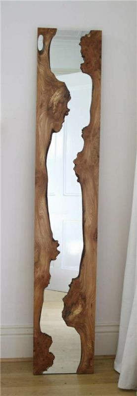 Διακόσμηση τοίχου από ξύλινο διάδρομο σχεδιασμός τοίχου καθρέφτη ξύλινο πλαίσιο