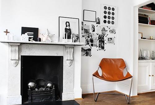 Ιδέες διακόσμησης τοίχου σαλόνι τζάκι καρέκλα εικόνες