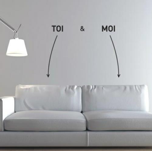 Διακόσμηση τοίχου με αυτοκόλλητο τοίχου σου ξέρει καναπέ